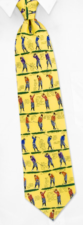 Golfer's Advice by Alynn Novelty yellow silk ties