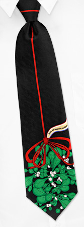 Under the Mistletoe Tie by Fun Ties -  Black Silk