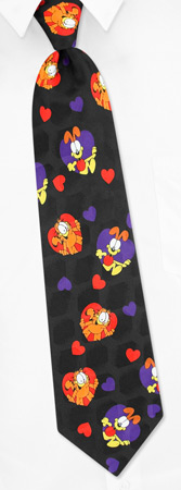 Garfield & Odie In hearts by Garfield black polyester ties