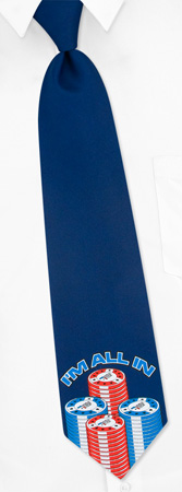 World Poker Tour by Addiction navy blue polyester ties