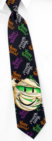 Halloween Costumes - Happy Halloween Smiley By Roberto Celini Black Polyester Ties