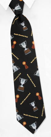 World's Greatest Dad by Parquet Novelties black polyester ties