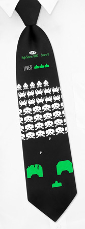 The Atari - Space Intruders By Game Tie Black Microfiber Ties