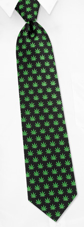 Herb 420 Tie by The American Necktie Co -  Black Microfiber