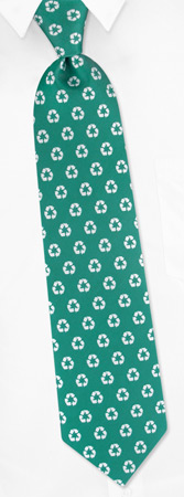 Small Recycle Tie by The American Necktie Co -  Green Microfiber