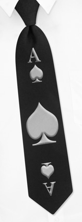 Ace of Spade Tie by The American Necktie Co -  Black Microfiber