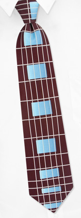 Guitar Fretboard Tie by The American Necktie Co -  Brown Microfiber