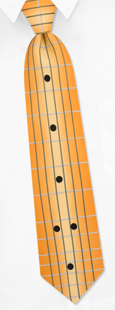 Guitar Fretboard Tie by The American Necktie Co -  Orange Microfiber