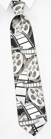 Film & Movie Reels Tie by The American Necktie Co -  White Microfiber
