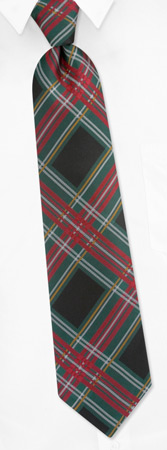 Stewart Plaid Tie by The American Necktie Co -  Black Microfiber
