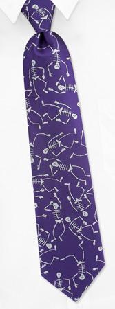 Skeletons Tie by The American Necktie Co -  Purple Microfiber