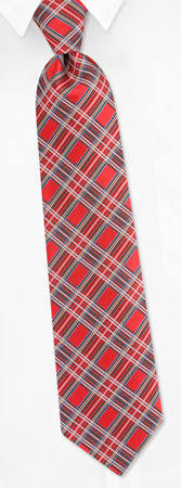 Royal Stewart Plaid Tie by The American Necktie Co -  Red Microfiber