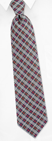Mackenzie Plaid Tie by The American Necktie Co -  Silver Microfiber