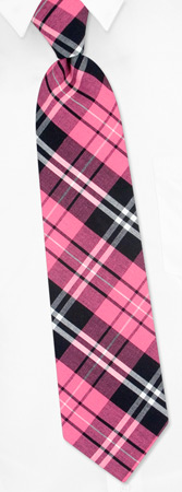 Magnified Spring Plaid Tie by The American Necktie Co -  Pink Cotton