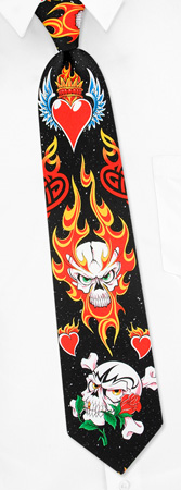 Tattoo Tie by The American Necktie Co -  Black Microfiber