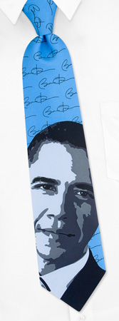 Barack Obama Tie by The American Necktie Co -  Blue Microfiber
