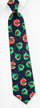 Holiday Ornaments Tie by Balboa Bay - Navy blue Microfiber Holiday Ornaments Tie by Balboa Bay - Navy blue Microfiber