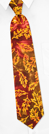 Stamped Fall Leaves Tie by The American Necktie Co -  Brown Microfiber