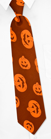 Jack-O-Lanterns Tie by The American Necktie Co -  Orange Microfiber