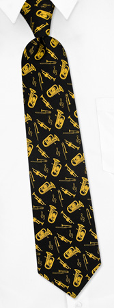 Brass Instruments Tie by The American Necktie Co -  Black Microfiber