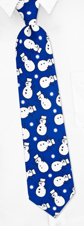 Snowmen Tie by The American Necktie Co -  Blue Polyester