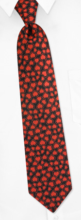 Special Edition Valentine's Hearts Tie by Ties.com - Black Microfiber