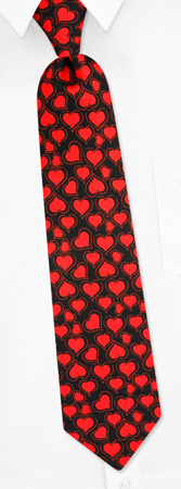 Valentine's Hearts Tie by The American Necktie Co - Black Microfiber