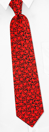 Floral Valentine's Hearts Tie by The American Necktie Co - Red Microfiber