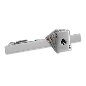 Four Aces by Necktie Accessories silver silver plated tie bars