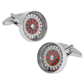 Silver Cufflinks - Roulette Wheels By Umo Lorenzo Silver Metal Cufflinks