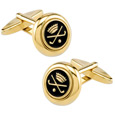 Golf Crest black metal cufflinks