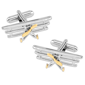 Tri-Plane Cufflink by Umo Lorenzo -  Silver Metal