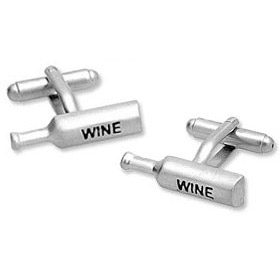 Wine Bottles Cufflink by Umo Lorenzo -  Silver Metal