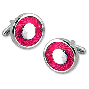 Silver Cufflinks - Pink Revolution By Enrico Pardini Silver Metal Cufflinks