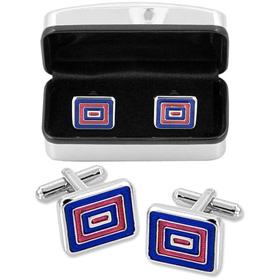 Silver Cufflinks - Blue Inertia By Enrico Pardini Silver Metal Cufflinks