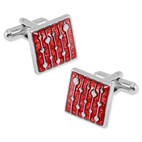 Silver Cufflinks - Retro Red By Enrico Pardini Silver Metal Cufflinks