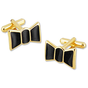 Wedding Jewelry - Bow Ties By Competition Gold Metal Cufflinks
