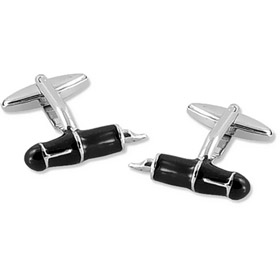 Fountain Pen Cufflink by Umo Lorenzo -  Silver Metal