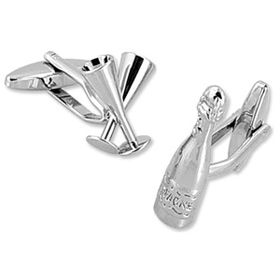 Silver Cufflinks - Champagne By Umo Lorenzo Silver Metal Cufflinks