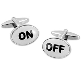 Silver Cufflinks - On & Off By Umo Lorenzo Silver Metal Cufflinks