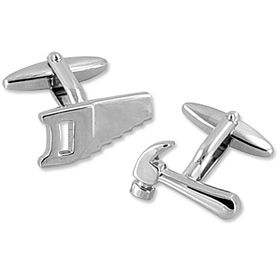 Silver Cufflinks - Tools By Umo Lorenzo Silver Metal Cufflinks