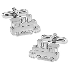 Cufflink - Locomotive By Umo Lorenzo Silver Metal Cufflinks
