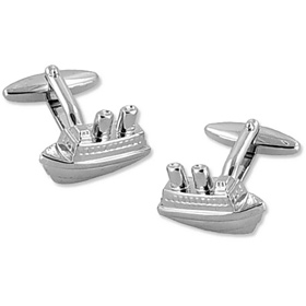 Boat Cufflink by Umo Lorenzo -  Silver Metal