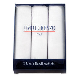 3 Pack Hankies Handkerchief by Umo Lorenzo -  White Cotton
