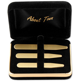 Brass Collar Stays by Competition gold metal collar stays