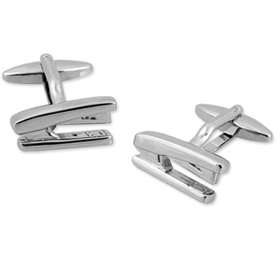 Stapler Cufflink by Umo Lorenzo -  Silver Metal
