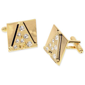 Gold Cufflinks - Initial A By Umo Lorenzo Gold Metal Cufflinks