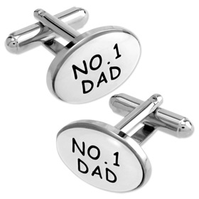 Number 1 Dad by Necktie Accessories silver silver plated cufflinks