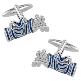 Golf Clubs in Bag by Umo Lorenzo silver metal cufflinks