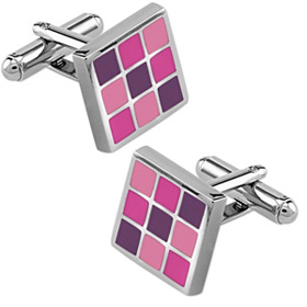 Silver Cufflinks - Multi Checked By Enrico Pardini Silver Rhodium Cufflinks